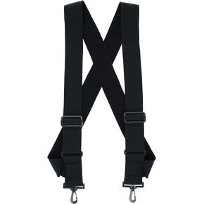 CTM® Elastic TSA Compliant Side Clip Suspenders with Swivel Hook Ends
