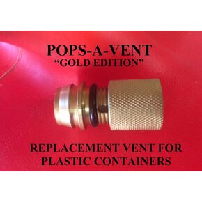 GOLD Anodized Pops-A-Vent Replacement Gas Fuel Can Vent Cap - Made in Montana, USA