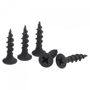 uxcell #8 x 25/32-Inch Wood Screws Phillips Flat Head Carbon Steel Self Tapping Screws Black 150pcs