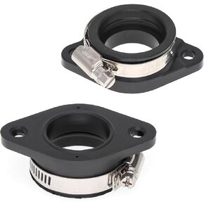 Motorcycle Carburetor Intake Manifold Boot, 2Pcs Carburetor Air Intake Adapter Flange Manifold with Clamp for Dirt Bike VM24 VM22 OKO KOSO KEIHIN PWK 21/24/26/28/30mm PE26/28/30mm Carburetor