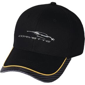C8 Corvette Next Generation Gesture Logo Hat - Black with Yellow Stripe