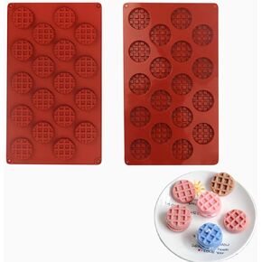 Waffle Maker Silicone Mold, 4 Cavities Silicone Square Waffle Mold, Non-Stick Waffle Pan for making Waffle Shape Soap, Candy, Chocolate, Cookie (2Pcs)