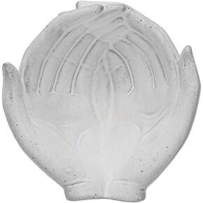 Creative Co-Op Stoneware Hands, Reactive Glaze Bowl, 5" L x 5" W x 2" H, White