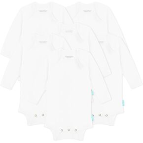 Supersoft Long Sleeve Baby Bodysuits, Premium Bamboo Rayon Bodysuit Unisex Boy Girl 0-3-6-9-18-24 months, 6-pack
