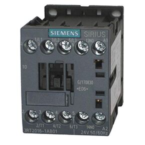 Siemens 3RT2016-1AB01, 3 Pole, 9 Amps, 24VAC Coil, IEC Rated Contactors