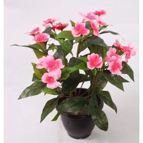 Lopkey Artificial Impatiens Bouquet Flower Patio Lawn Garden Wedding Photo Decor(2Pcs)