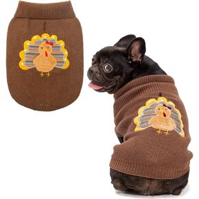 EXPAWLORER Thanksgiving Dog Turkey Sweaters, Soft and Warm Pullover Knit Winter Clothes,Chicken Pattern Dog Sweaters Pet Outfits Coats for Cold Weather