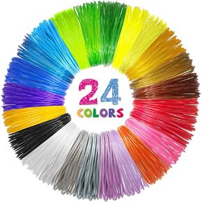 24 Colors 3D Pen Filament. Includes 20 Vibe Colors and 4 Glow in Dark Colors. 10 Feet, 1.75mm Each. PLA Kids Safe Refill in Kuwait