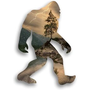 Bigfoot Sasquatch Laminated Vinyl Decal Sticker | 5.5-Inch by 4-Inch | Custom Overlay Sticker Series | Sasquatch Hunter Window Accesories | PD3205