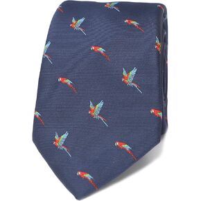 Men Bird Pattern Tie Blue Jay Necktie Owl Tie Father's Day Birthday Gift Tie