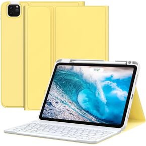 MoKo for iPad (A16) 11th Generation Case with Keyboard 11 inch 2025, iPad 10th Generation 10.9 inch Case with Pencil Holder, Multi-Angle Detachable Bluetooth Keyboard, Persian Pink