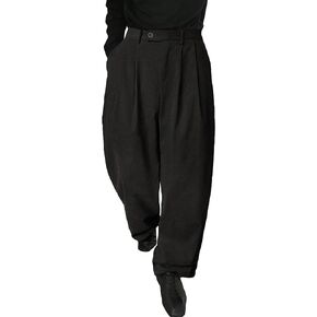 Floerns Men's Slant Pocket Tailored Pants Work Office Fold Pleated Trousers