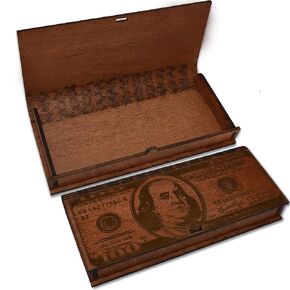 Money Gift Boxes for Cash Birthday - Personalized Wooden Box Money Holder Gift, Custom Engraved Wood Present Box for Wedding, Unique Money Gift Boxes for Cash Christmas, Anniversary, Graduation