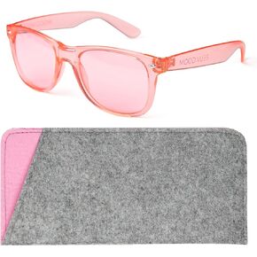 Blue Color Therapy Glasses with Matching Case - Healing Colored Chromotherapy Chakra Light Therapy Glasses Eyewear to Support Mood, Relaxation, Focus & More - Colorful Sunglasses