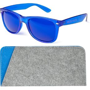 Blue Color Therapy Glasses with Matching Case - Healing Colored Chromotherapy Chakra Light Therapy Glasses Eyewear to Support Mood, Relaxation, Focus & More - Colorful Sunglasses