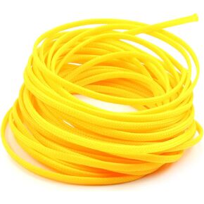 Othmro Length 10m/32.8ft Width 4mm PET Expandable Braid Cable Sleeving Flexible Wire Mesh Sleeve Yellow