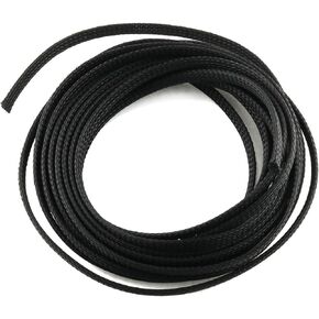 E-outstanding 5M/16.4ft Cable Sleeve Black Insulated Braided Sleeve 6mm / 1/4Inch Wire Protection Flexible Cable Sock