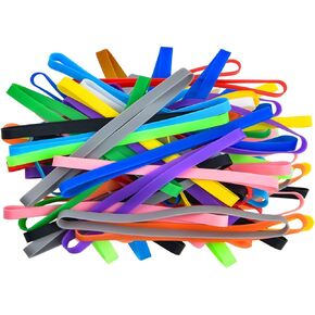 Coopay 36 Pieces Silicone Rubber Bands Colorful Elastic Bands Elastic Rubber Wrapping Bands for Books, Art, Exercise, Crab Traps, Cooking, Wrapping, Heat, Cold, UV, Chemical Resistant (5.5 inch)