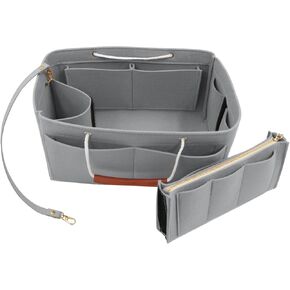 ملحق منظم المحفظة لحقائب اليد، منظم حمل اللباد مع حقيبة قابلة للفصل وسلاسل مفاتيح مثالية لحقيبة اليد النسائية باللون الأبيض in Kuwait