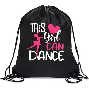 This Girl Can Dance Drawstring Backpack For Women Her, Waterproof Sport Sackpack For Dance Lover, Funny Birthday Christmas String Gym Bag Gifts For Ballet Dancer Actor Actress