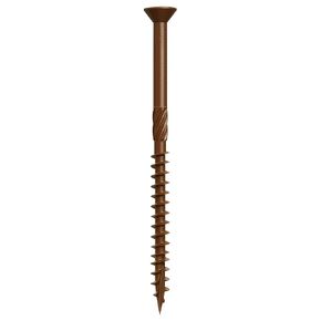 Premium Wood Screws 100 pcs #10 x 3-1/2" Square Drive, Exterior Grade, Brown Ruspert Coating, 3-1/2 inch All Purpose Deck Screws, 2" S2 bits Included - DK980456