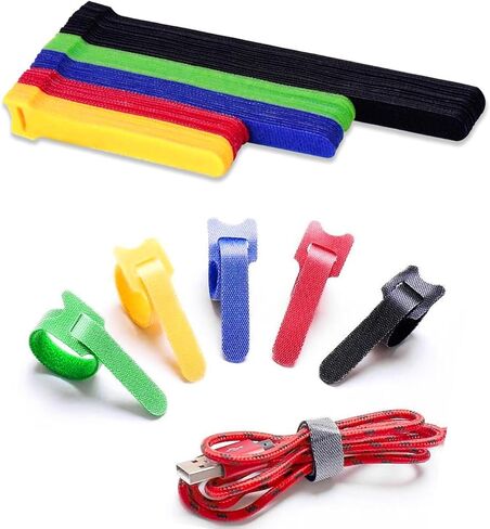 80 قطعة من روابط كبل التثبيت القابلة لإعادة الاستخدام، وربطات حبل قابلة للتعديل، وربطات إدارة الكابلات متعددة الأغراض، وربطات الأسلاك، ولفائف الأسلاك الكهربائية للكمبيوتر والتلفزيون والإلكترونيات، بأحجام وألوان متنوعة in Kuwait