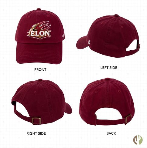 Desert Cactus Elon University Baseball Hat Phoenix Brimmed Embroirderd Cap Adjustable Cloth Strap Adult (Style A) Red in Saudi Arabia