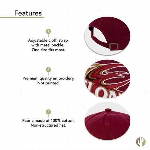 Desert Cactus Elon University Baseball Hat Phoenix Brimmed Embroirderd Cap Adjustable Cloth Strap Adult (Style A) Red in Saudi Arabia