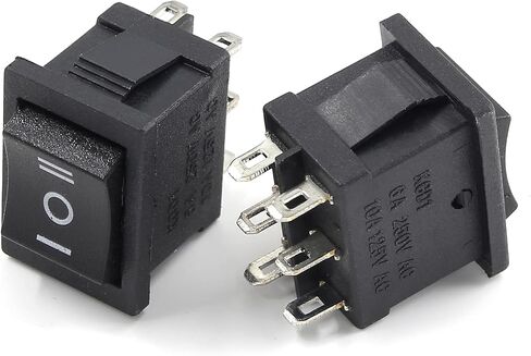 2 Pcs ON-Off-ON Black Rocker Toggle Switch, 6 Pins 3 Position Mini Boat Rocker Switch, 6 Pins Position Snap Use for Car and Boat (AC 250V 6A 125V 10A) in Saudi Arabia