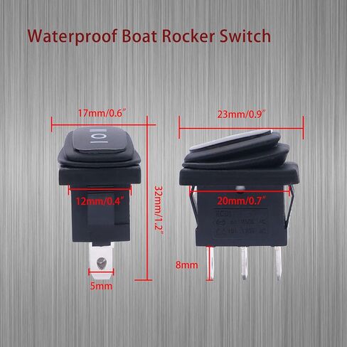 Weideer 5 قطعة مقاوم للماء مفتاح الروك الصغير تشغيل/إيقاف/تشغيل 3Pin 3 موقف SPDT التيار المتناوب 6A 250 فولت 10A 125 فولت قارب التبديل KCD1-2-103-W in Kuwait