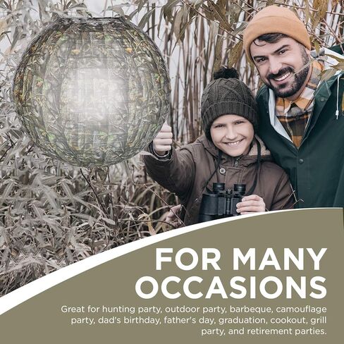 Havercamp Next Camo Party Lantern | 1 عدد | رائعة للحفلات التي تحمل عنوان الصياد، والزخارف المموهة، ومناسبات أعياد الميلاد، وحفلات التخرج، والاحتفال بعيد الأب in Kuwait