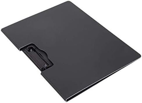 File Cover Folder Clipboard, Profile Clip File Folder, 360 Degree Flip Writing Pad, PP File Clipboard for A4 and Letter Size Business, Office, School Papers - Horizontal, Black in Saudi Arabia