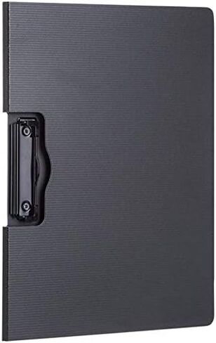 File Cover Folder Clipboard, Profile Clip File Folder, 360 Degree Flip Writing Pad, PP File Clipboard for A4 and Letter Size Business, Office, School Papers - Horizontal, Black in Saudi Arabia