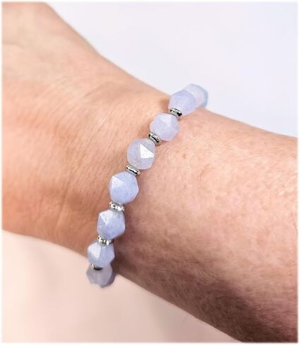 سوار حماية للغاية سوار كريستال أخضر منحوت أحجار كريمة حقيقية شبه ثمينة عقيق طحلب 8 مم خرز ذو أوجه 18 قيراط مطلي بالذهب عيار 18 قيراط سوار شقرا القلب صناعة يدوية (العقيق) in Kuwait