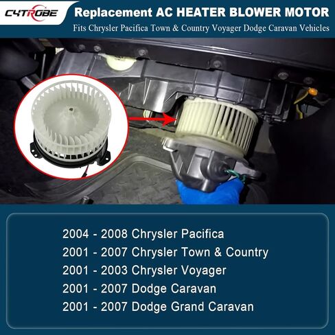 محرك سخان منفاخ تيار متردد HVAC مع قفص مروحة متوافق مع 2001-2008 كرايسلر باسيفيكا تاون آند كانتري فوييجر، دودج كارافان جراند كارافان يستبدل # PM9193، 700070، 4885475AC، 75739، CH3126107 in Kuwait