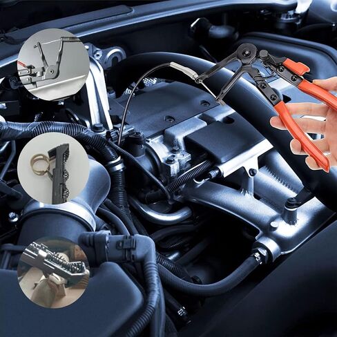 JANNO 4PCS Hose Clamp Pliers Set, Hose Clamp Remover Kit, Car Fuel Oil Water Hose Clamp Tool, Long Reach Wire Spring Hose Clamp Pliers Remover Vice Grip for Automotive Coolant Radiator Heater in Saudi Arabia