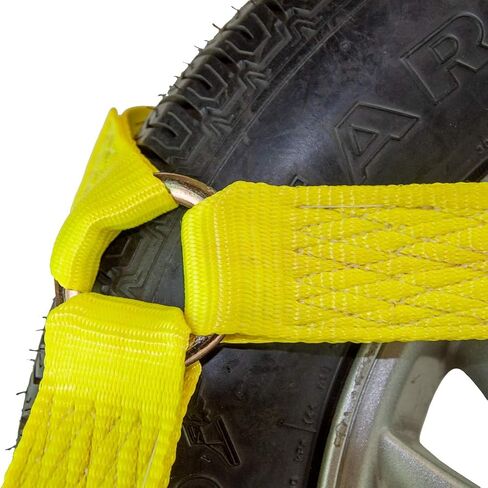 VULCAN Car Tie Down with Chain Anchors - Flat Bed Side Rail - 4 Pack - Classic Yellow - 3,300 Pound Safe Working Load in Saudi Arabia