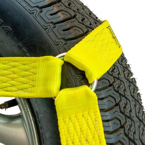 VULCAN Car Tie Down with Chain Anchors - Flat Bed Side Rail - 4 Pack - Classic Yellow - 3,300 Pound Safe Working Load in Saudi Arabia