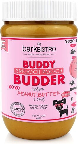 Buddy Budder Smooch Pooch، زبدة فول سوداني طبيعية 100% للكلاب، حلوى صحية للكلاب بزبدة الفول السوداني، أشياء في اللعبة، جيب حبوب دواء للكلاب، صنع في الولايات المتحدة الأمريكية، (برطمانات 17 أونصة) in Kuwait
