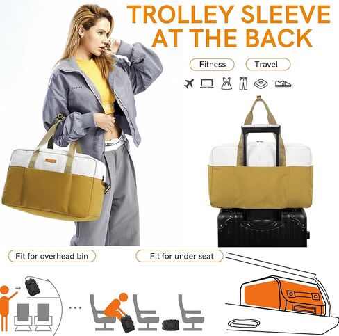 Gym Bag Travel Duffle Bag - Sports Weekender Bags for Women Men, Heavy Duty Overnight Carry On Bag for Airplanes Durable Workout Shoulder Labor Bag with Luggage Handle in Kuwait