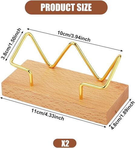 2 قطعة حامل بطاقة عمل خشبية، حامل عرض بطاقة عمل معدني، حامل بطاقة عمل إبداعية، حامل بطاقة الاسم الذهبي للنساء والرجال، طاولات اجتماعات مكتبية (خشب الزان) in Kuwait