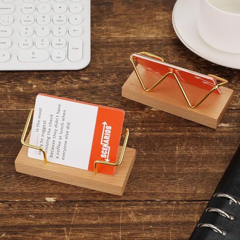 2 قطعة حامل بطاقة عمل خشبية، حامل عرض بطاقة عمل معدني، حامل بطاقة عمل إبداعية، حامل بطاقة الاسم الذهبي للنساء والرجال، طاولات اجتماعات مكتبية (خشب الزان) in Kuwait