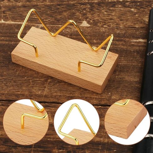 2 قطعة حامل بطاقة عمل خشبية، حامل عرض بطاقة عمل معدني، حامل بطاقة عمل إبداعية، حامل بطاقة الاسم الذهبي للنساء والرجال، طاولات اجتماعات مكتبية (خشب الزان) in Kuwait
