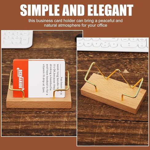 2 قطعة حامل بطاقة عمل خشبية، حامل عرض بطاقة عمل معدني، حامل بطاقة عمل إبداعية، حامل بطاقة الاسم الذهبي للنساء والرجال، طاولات اجتماعات مكتبية (خشب الزان) in Kuwait