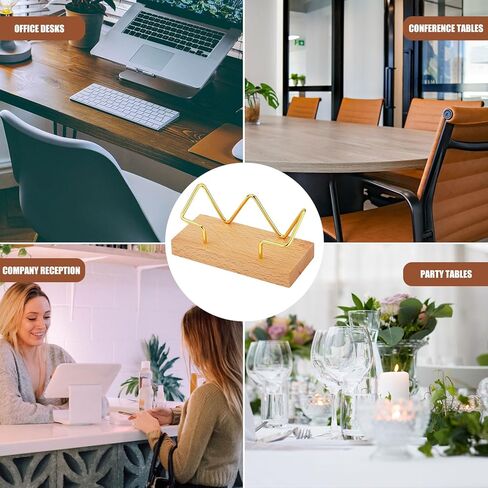 2 قطعة حامل بطاقة عمل خشبية، حامل عرض بطاقة عمل معدني، حامل بطاقة عمل إبداعية، حامل بطاقة الاسم الذهبي للنساء والرجال، طاولات اجتماعات مكتبية (خشب الزان) in Kuwait