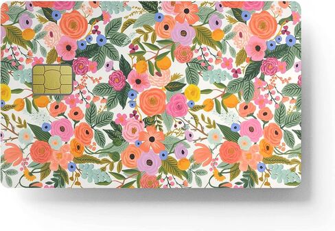 Floral Credit Card Stickers Skin No Bubble Slim Waterproof Anti-Wrinkling Removable Vinyl Debit Skin Cover Credit Card Decals in Saudi Arabia
