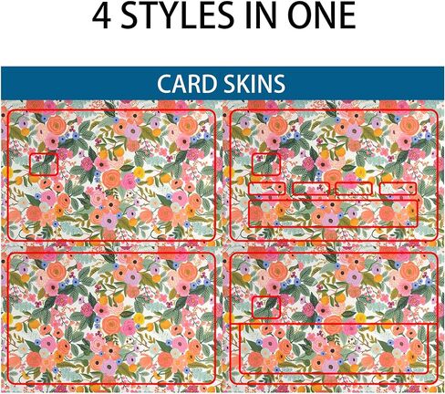Floral Credit Card Stickers Skin No Bubble Slim Waterproof Anti-Wrinkling Removable Vinyl Debit Skin Cover Credit Card Decals in Saudi Arabia