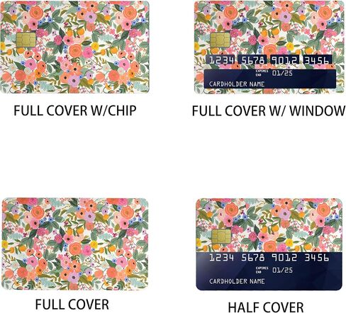 Floral Credit Card Stickers Skin No Bubble Slim Waterproof Anti-Wrinkling Removable Vinyl Debit Skin Cover Credit Card Decals in Saudi Arabia