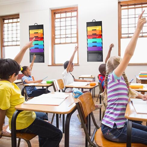 5 قطع من منظم الحائط المتتالي من Ctosree مع 6 جيوب مجلدة قابلة للإزالة وخطاطيف جدارية من البوليستر ومجلدات ملفات معلقة متعددة الألوان منظم ملفات الحائط للحائط والفصول الدراسية والمدرسة ومكتب التخزين in Saudi Arabia