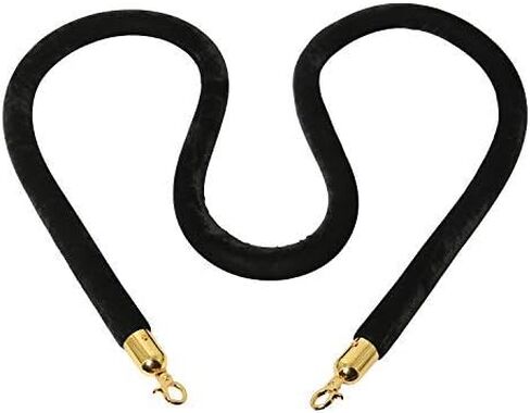 YaeMarine 4 قطع من حبل ستانشيون مخملي بطول 6.5 قدم حاجز طابور ستانشيون حبل مخملي للتحكم في الحشود (أسود) in Kuwait